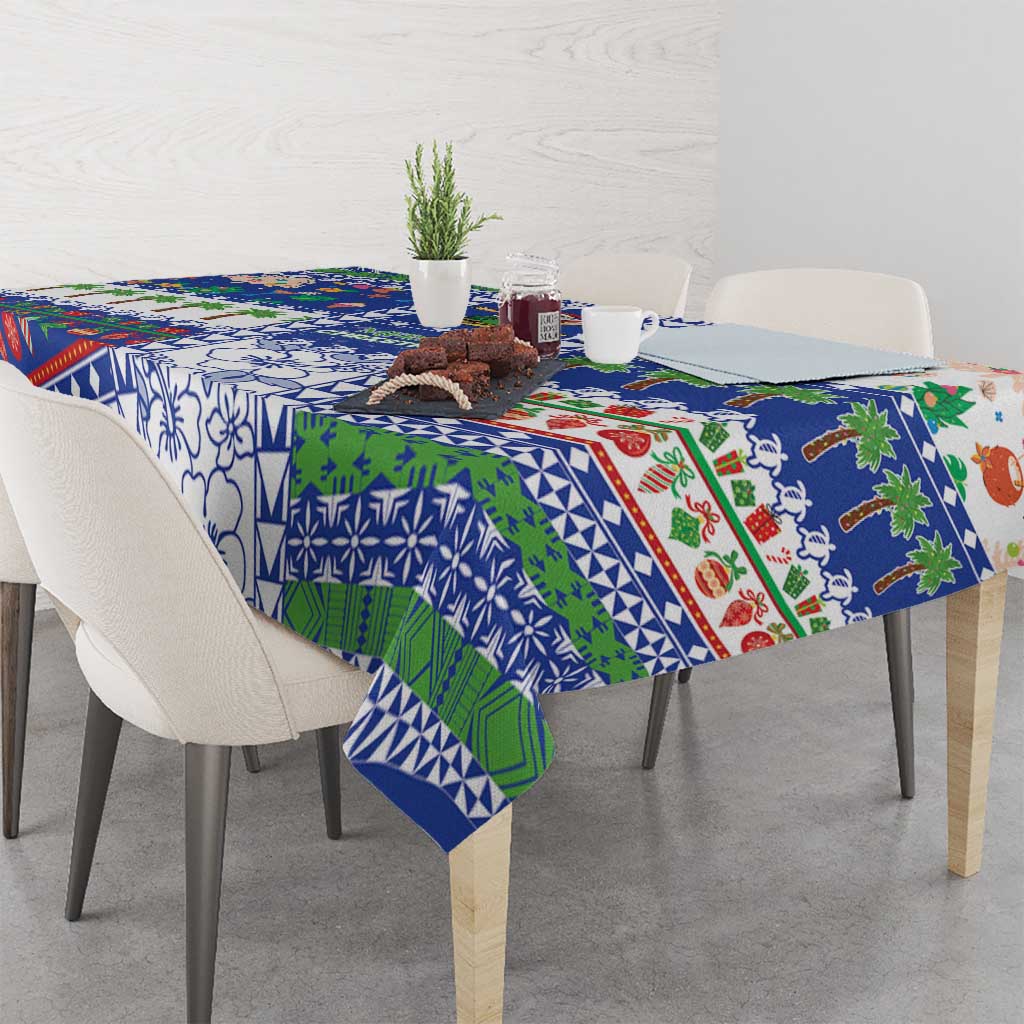 Northern Mariana Islands Christmas Tablecloth Festive Beach Vibes - Polynesian Pride