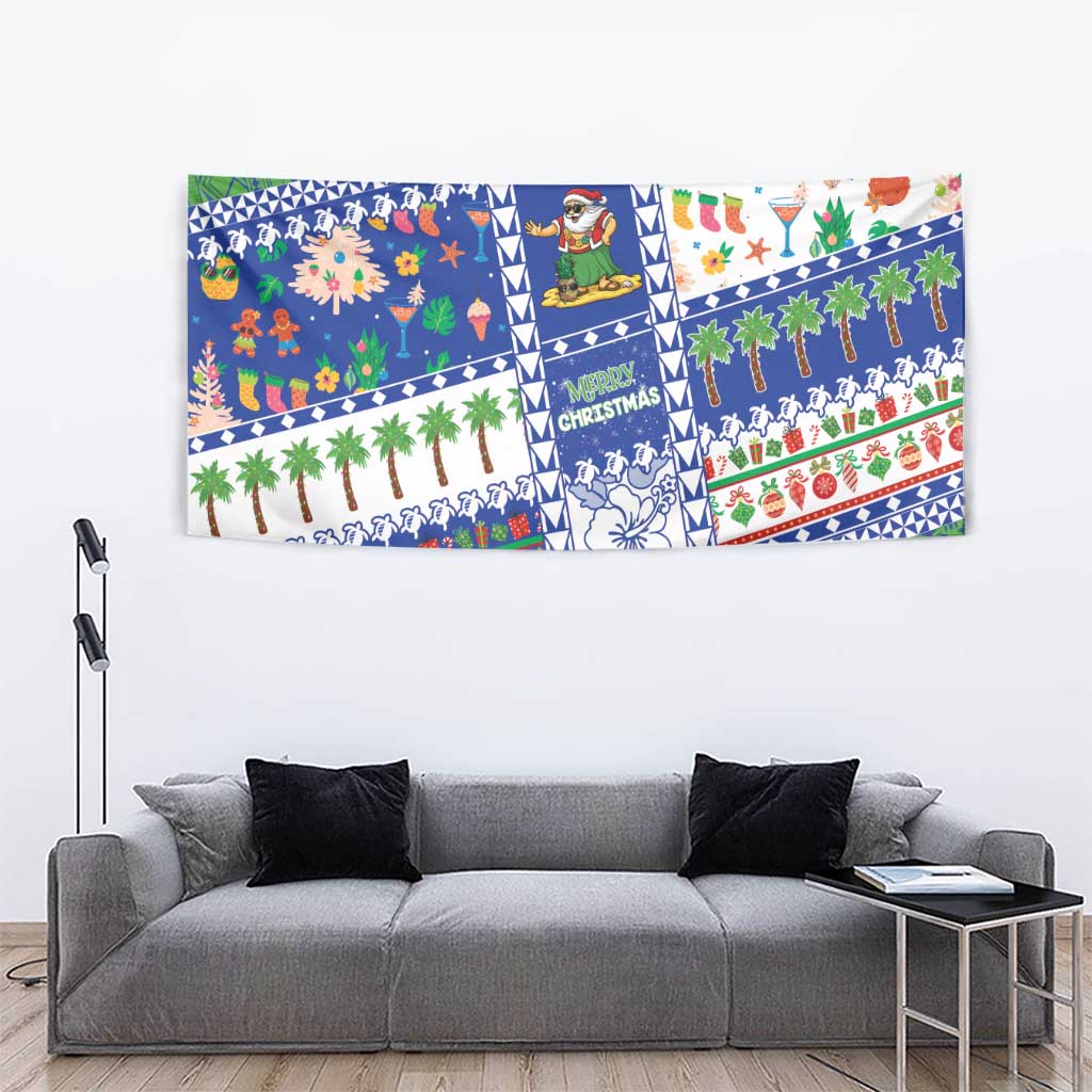 Northern Mariana Islands Christmas Tapestry Festive Beach Vibes - Polynesian Pride