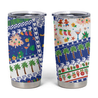 Northern Mariana Islands Christmas Tumbler Cup Festive Beach Vibes - Polynesian Pride