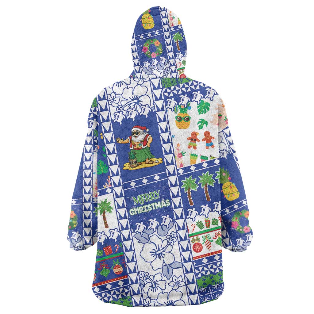 Northern Mariana Islands Christmas Wearable Blanket Hoodie Festive Beach Vibes - Polynesian Pride