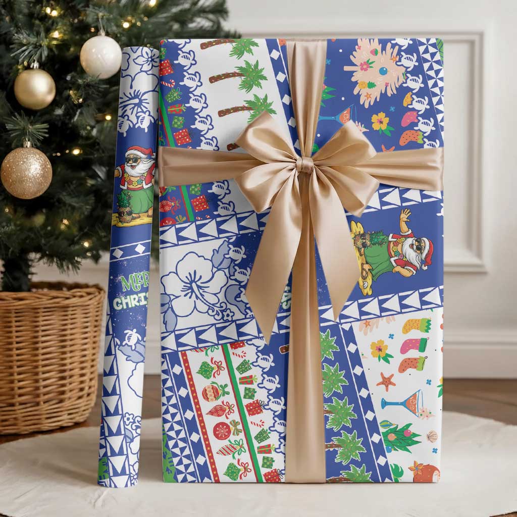 Northern Mariana Islands Christmas Wrapping Paper Festive Beach Vibes - Polynesian Pride