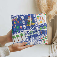 Northern Mariana Islands Christmas Wrapping Paper Festive Beach Vibes - Polynesian Pride