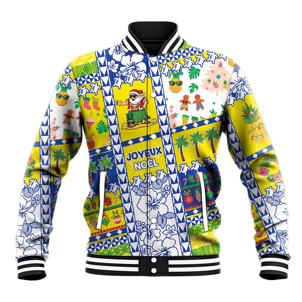 New Caledonia Christmas Baseball Jacket Festive Beach Vibes - Polynesian Pride