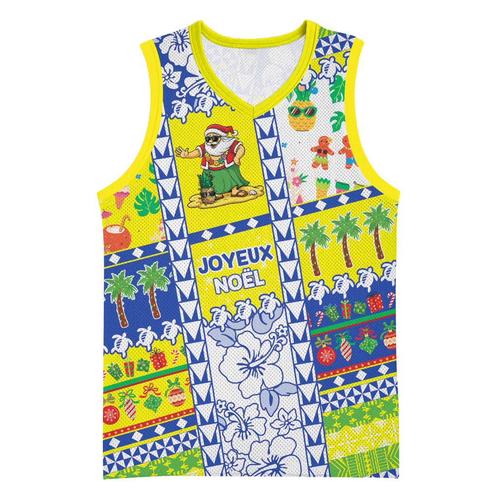 New Caledonia Christmas Basketball Jersey Festive Beach Vibes - Polynesian Pride