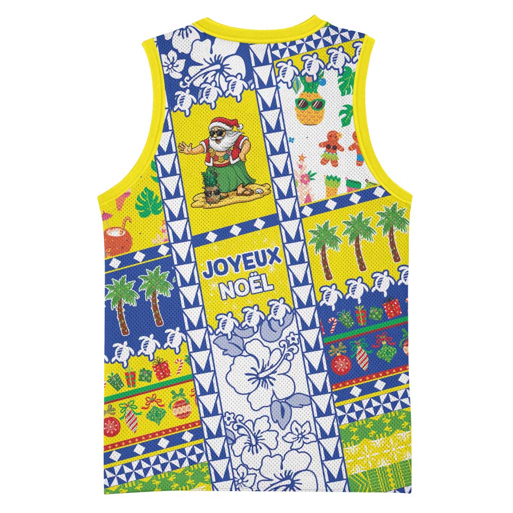 New Caledonia Christmas Basketball Jersey Festive Beach Vibes - Polynesian Pride