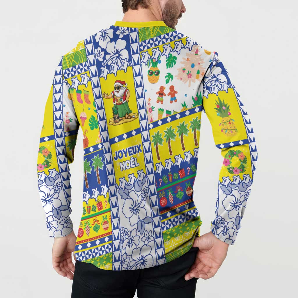 New Caledonia Christmas Button Sweatshirt Festive Beach Vibes - Polynesian Pride