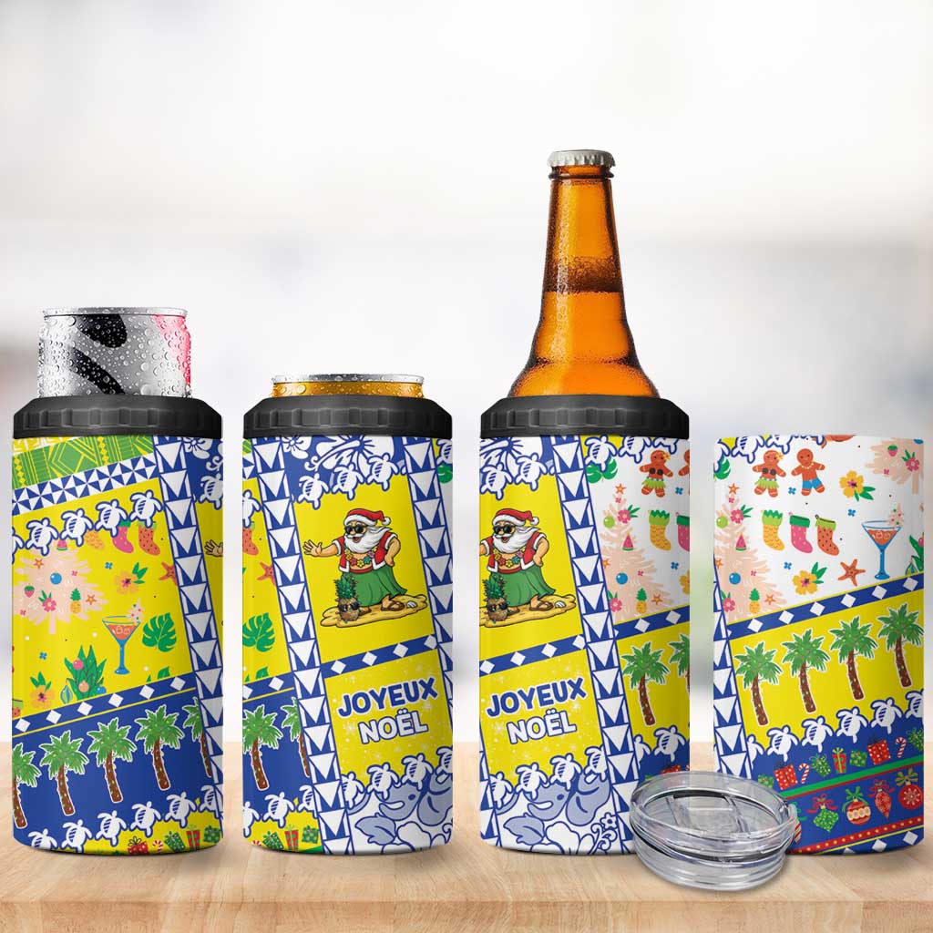 New Caledonia Christmas 4 in 1 Can Cooler Tumbler Festive Beach Vibes - Polynesian Pride