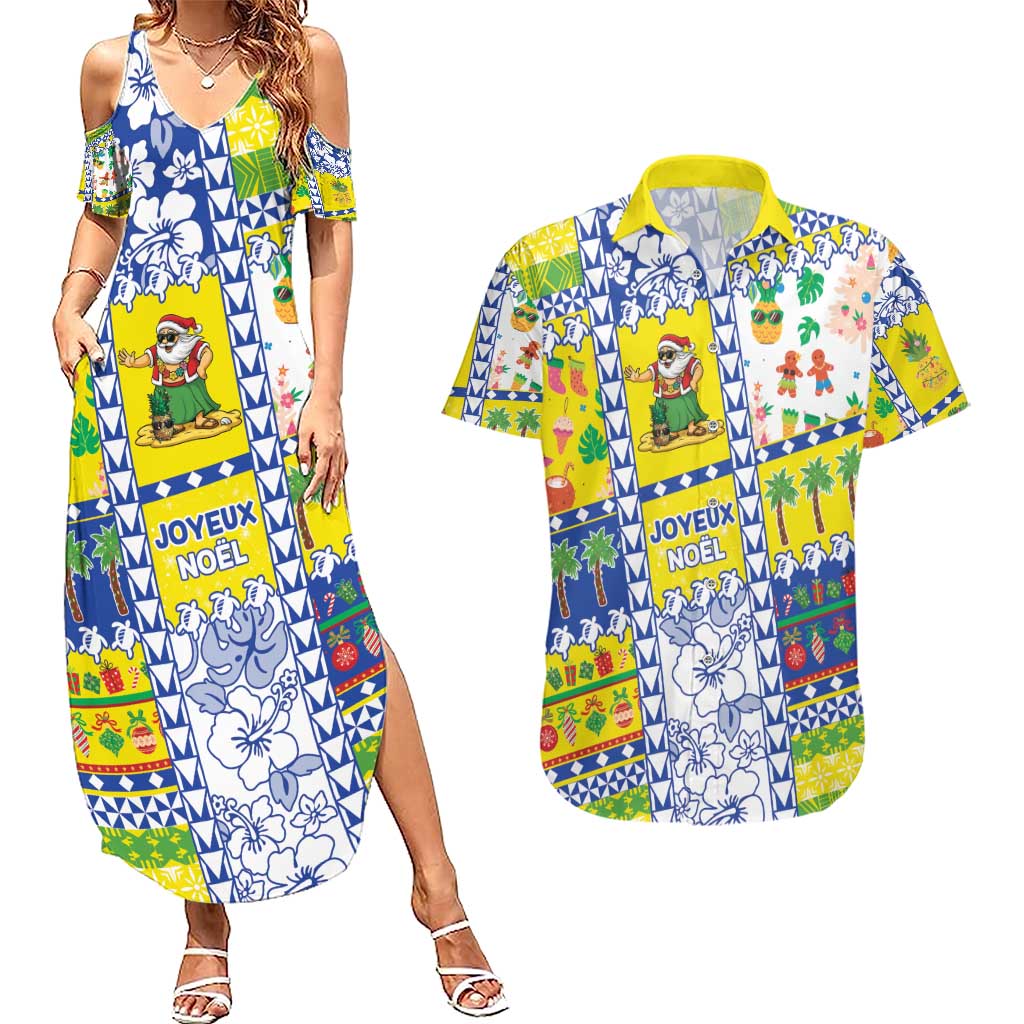 New Caledonia Christmas Couples Matching Summer Maxi Dress and Hawaiian Shirt Festive Beach Vibes - Polynesian Pride