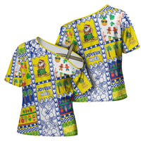 New Caledonia Christmas Cross Shoulder Shirt Festive Beach Vibes - Polynesian Pride