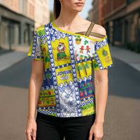 New Caledonia Christmas Cross Shoulder Shirt Festive Beach Vibes - Polynesian Pride