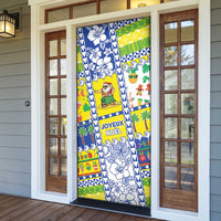 New Caledonia Christmas Door Cover Festive Beach Vibes - Polynesian Pride