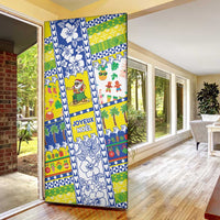 New Caledonia Christmas Door Cover Festive Beach Vibes - Polynesian Pride