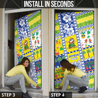 New Caledonia Christmas Door Cover Festive Beach Vibes - Polynesian Pride