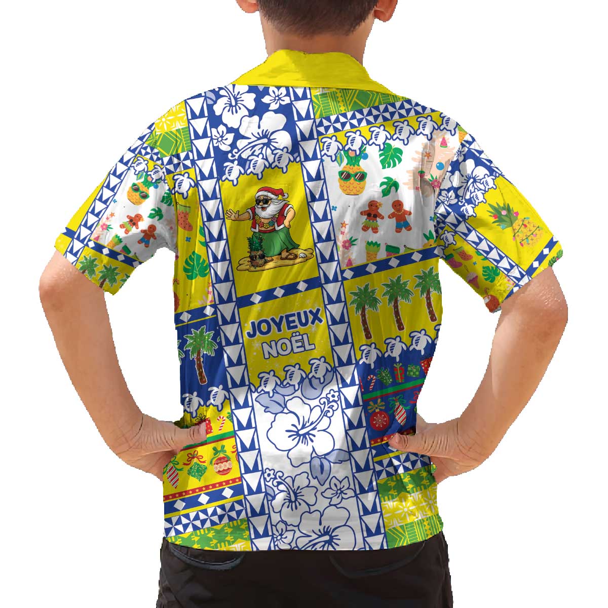 New Caledonia Christmas Family Matching Off The Shoulder Long Sleeve Dress and Hawaiian Shirt Festive Beach Vibes - Polynesian Pride