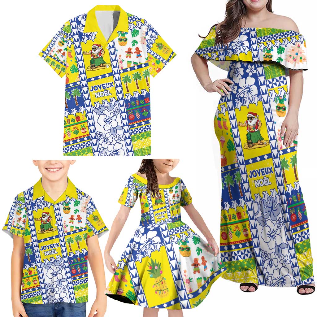 New Caledonia Christmas Family Matching Off Shoulder Maxi Dress and Hawaiian Shirt Festive Beach Vibes - Polynesian Pride