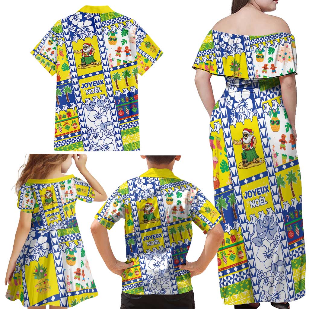 New Caledonia Christmas Family Matching Off Shoulder Maxi Dress and Hawaiian Shirt Festive Beach Vibes - Polynesian Pride