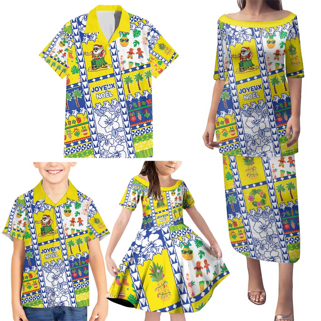 New Caledonia Christmas Family Matching Puletasi and Hawaiian Shirt Festive Beach Vibes - Polynesian Pride