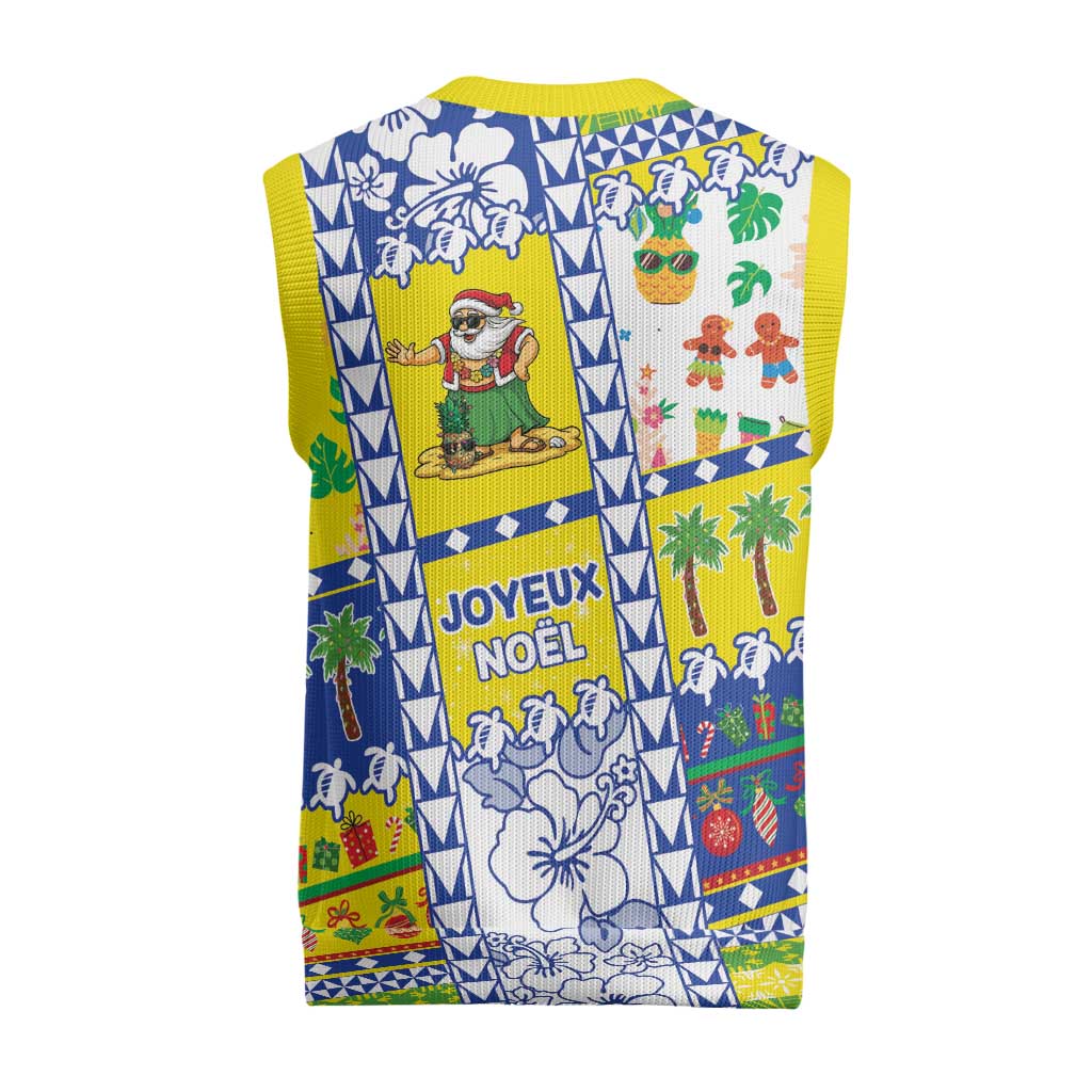 New Caledonia Christmas Knitted V-Neck Vest Festive Beach Vibes - Polynesian Pride