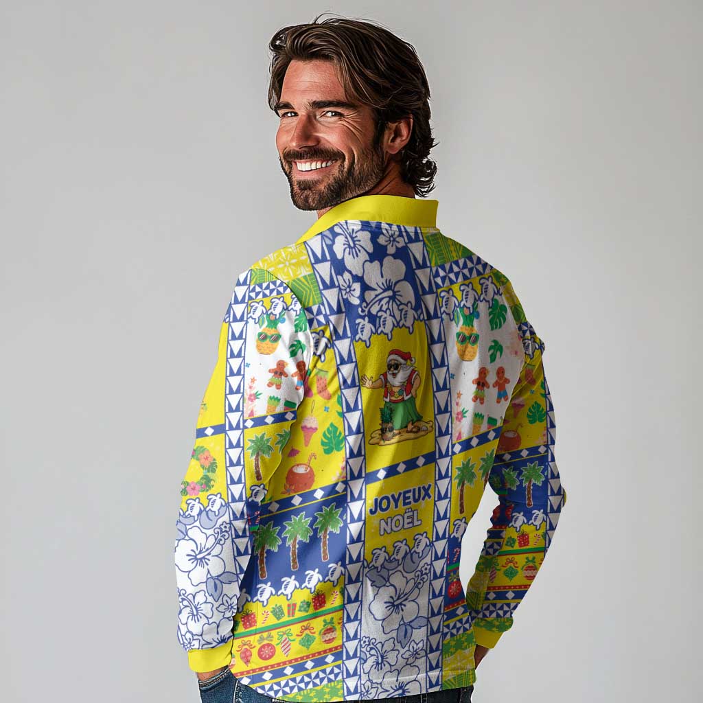 New Caledonia Christmas Long Sleeve Polo Shirt Festive Beach Vibes - Polynesian Pride