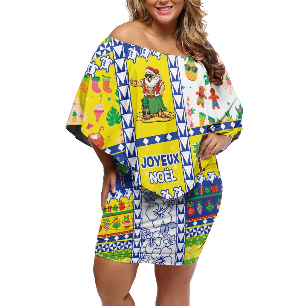 New Caledonia Christmas Off Shoulder Short Dress Festive Beach Vibes - Polynesian Pride