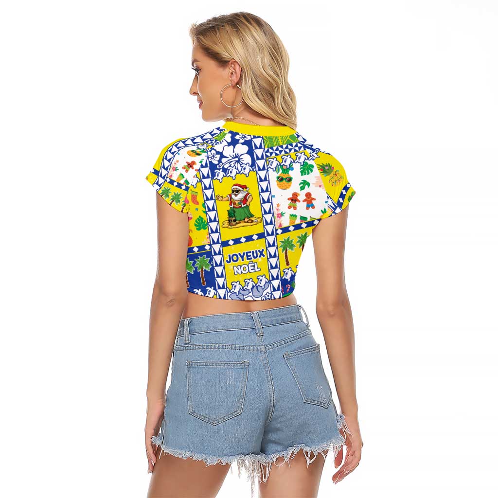 New Caledonia Christmas Raglan Cropped T Shirt Festive Beach Vibes - Polynesian Pride