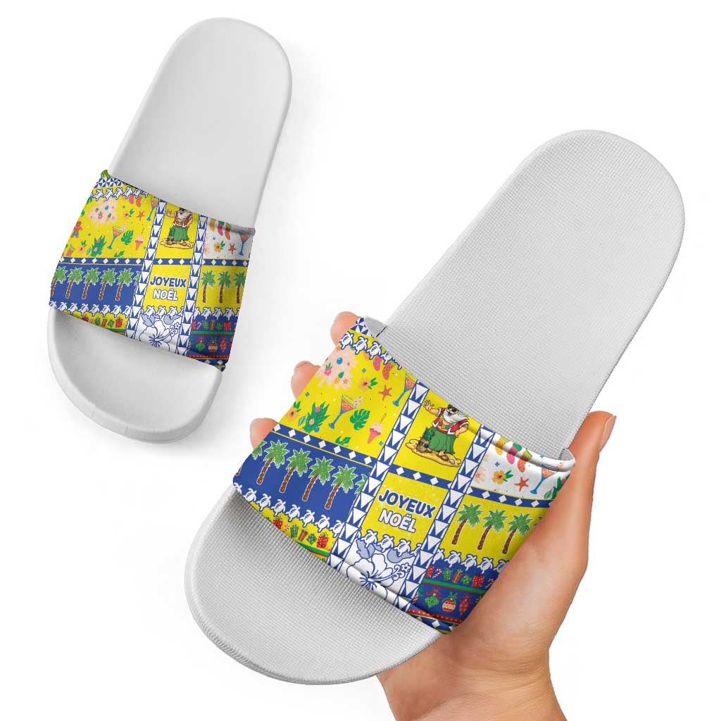 New Caledonia Christmas Slide Sandals Festive Beach Vibes - Polynesian Pride