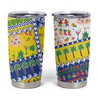 New Caledonia Christmas Tumbler Cup Festive Beach Vibes - Polynesian Pride