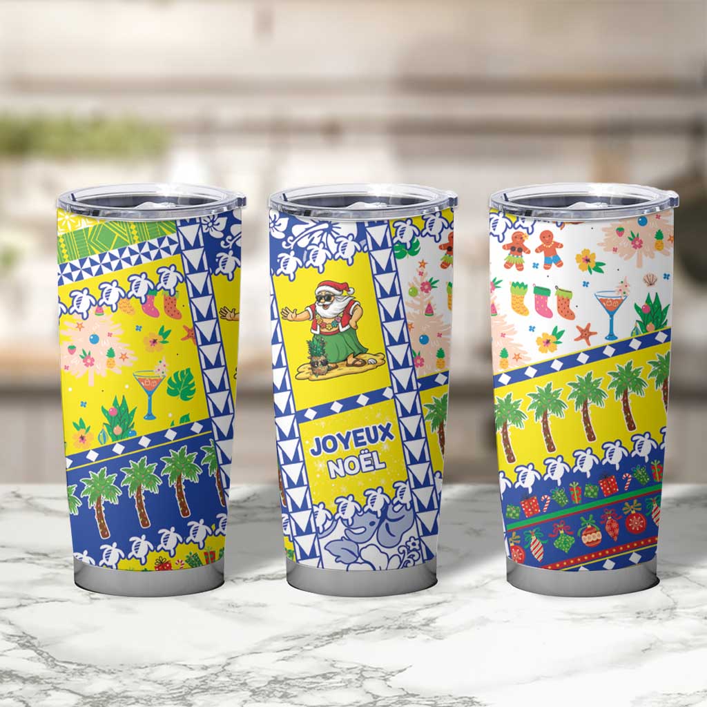 New Caledonia Christmas Tumbler Cup Festive Beach Vibes - Polynesian Pride