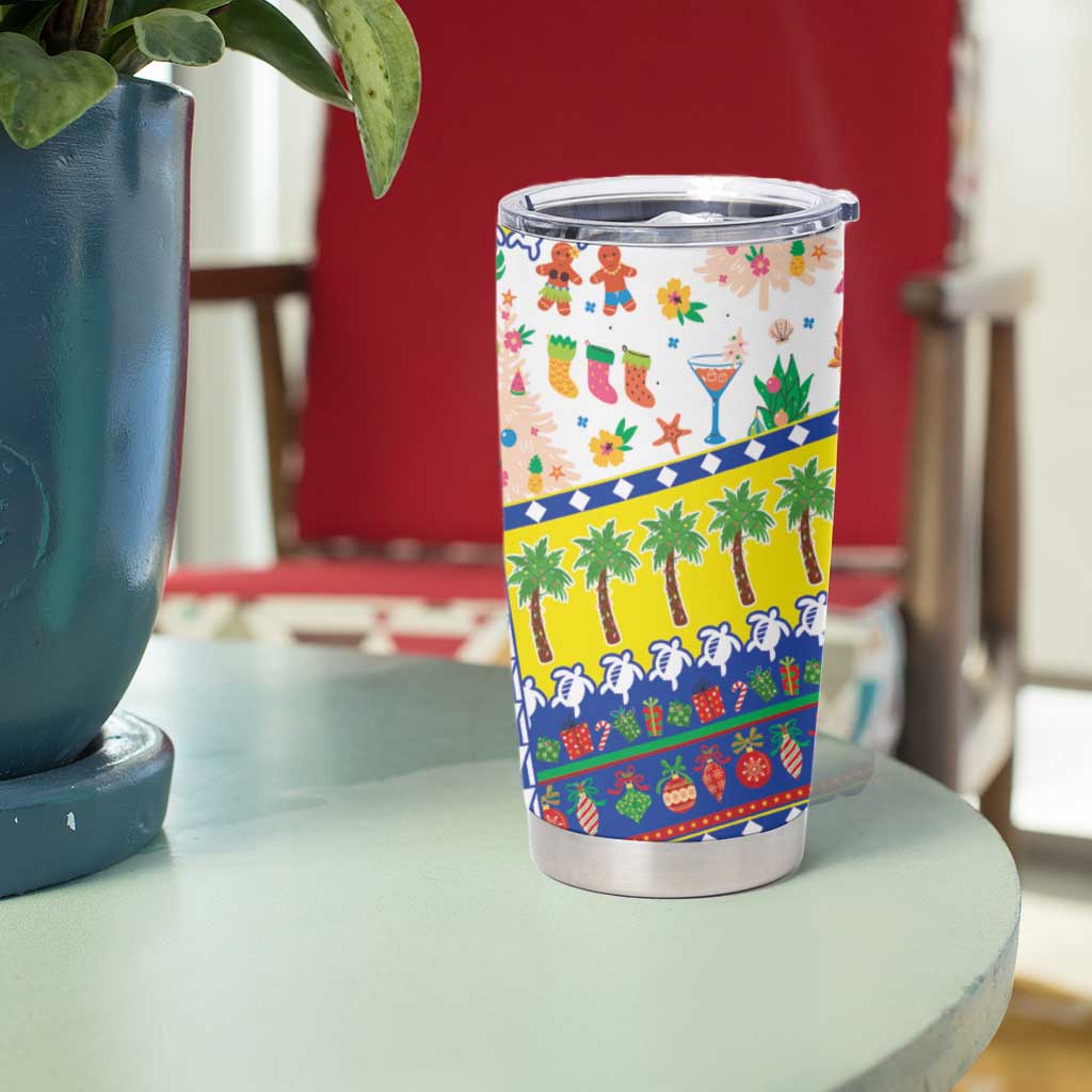 New Caledonia Christmas Tumbler Cup Festive Beach Vibes - Polynesian Pride