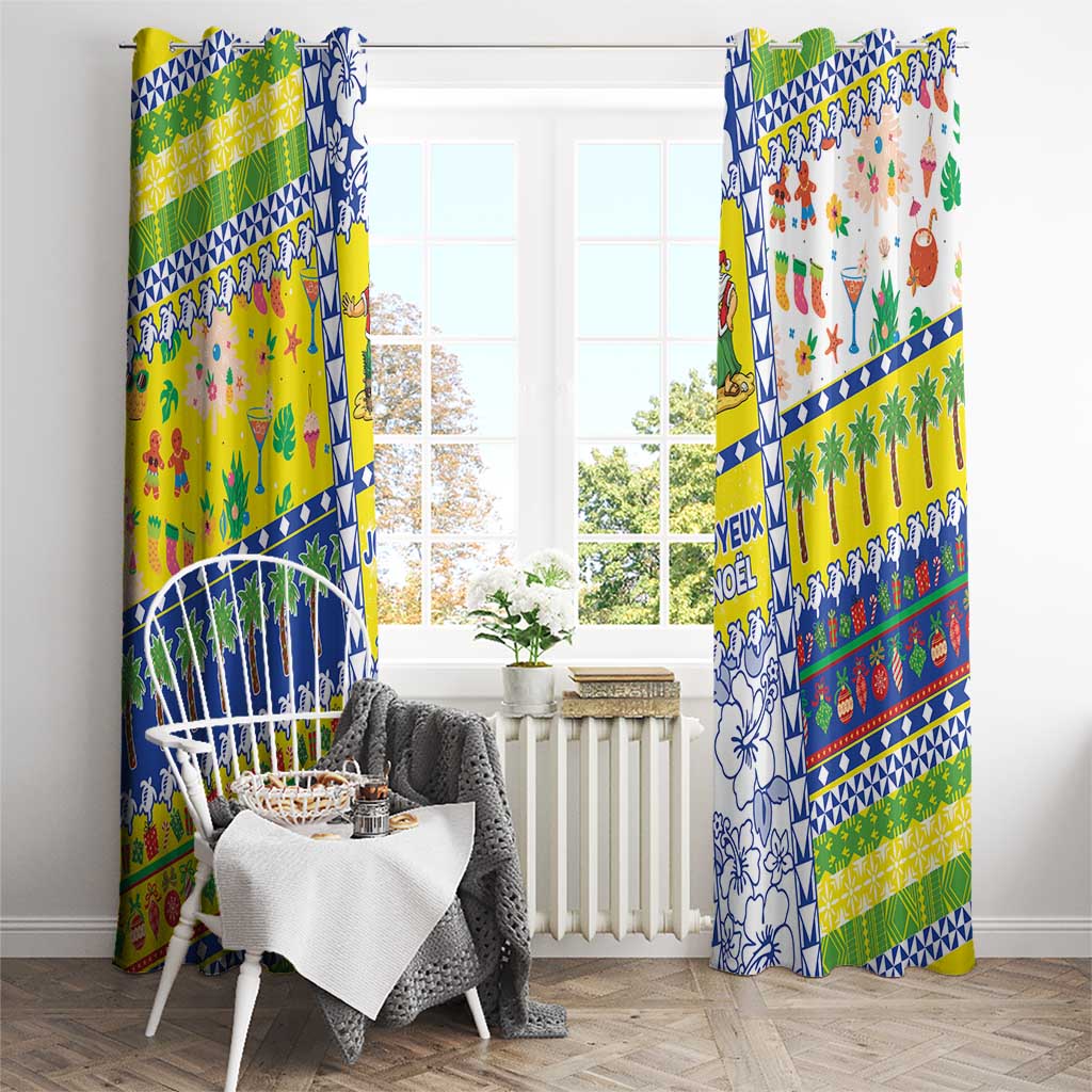 New Caledonia Christmas Window Curtain Festive Beach Vibes - Polynesian Pride