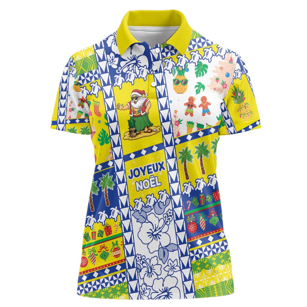 New Caledonia Christmas Women Polo Shirt Festive Beach Vibes - Polynesian Pride