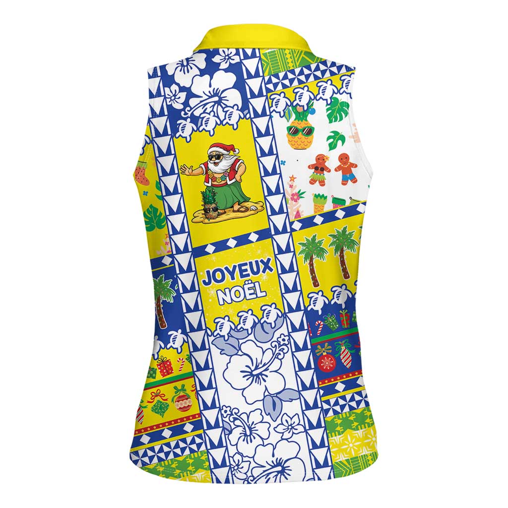 New Caledonia Christmas Women Sleeveless Polo Shirt Festive Beach Vibes - Polynesian Pride