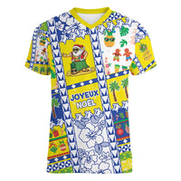 New Caledonia Christmas Women V-Neck T-Shirt Festive Beach Vibes - Polynesian Pride