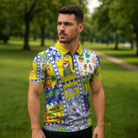 New Caledonia Christmas Zipper Polo Shirt Festive Beach Vibes - Polynesian Pride