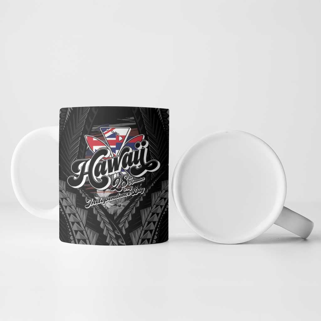 Hawaii November 28th Ceramic Mug Kanaka Maoli Tribal Pattern - Polynesian Pride