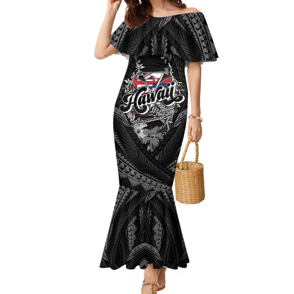 Hawaii November 28th Family Matching Mermaid Dress and Hawaiian Shirt Kanaka Maoli Tribal Pattern - Polynesian Pride
