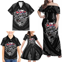 Hawaii November 28th Family Matching Off Shoulder Maxi Dress and Hawaiian Shirt Kanaka Maoli Tribal Pattern - Polynesian Pride