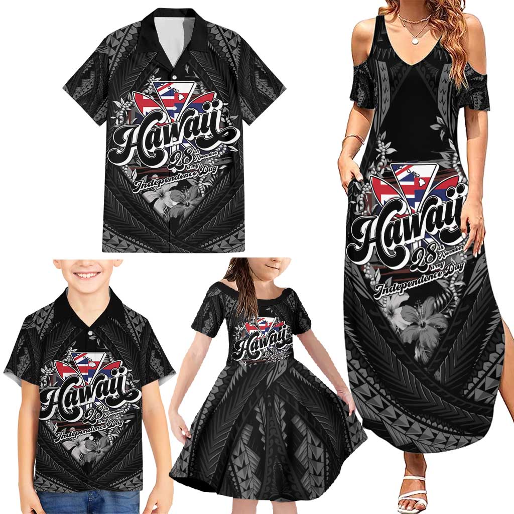 Hawaii November 28th Family Matching Summer Maxi Dress and Hawaiian Shirt Kanaka Maoli Tribal Pattern - Polynesian Pride