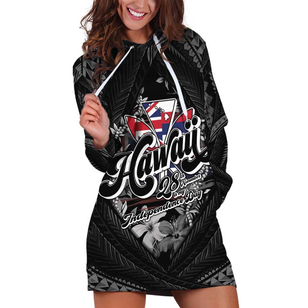 Hawaii November 28th Hoodie Dress Kanaka Maoli Tribal Pattern - Polynesian Pride