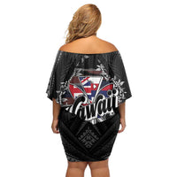 Hawaii November 28th Off Shoulder Short Dress Kanaka Maoli Tribal Pattern - Polynesian Pride