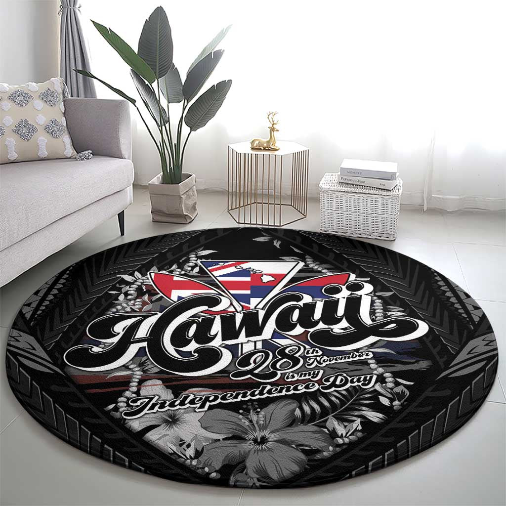Hawaii November 28th Round Carpet Kanaka Maoli Tribal Pattern - Polynesian Pride