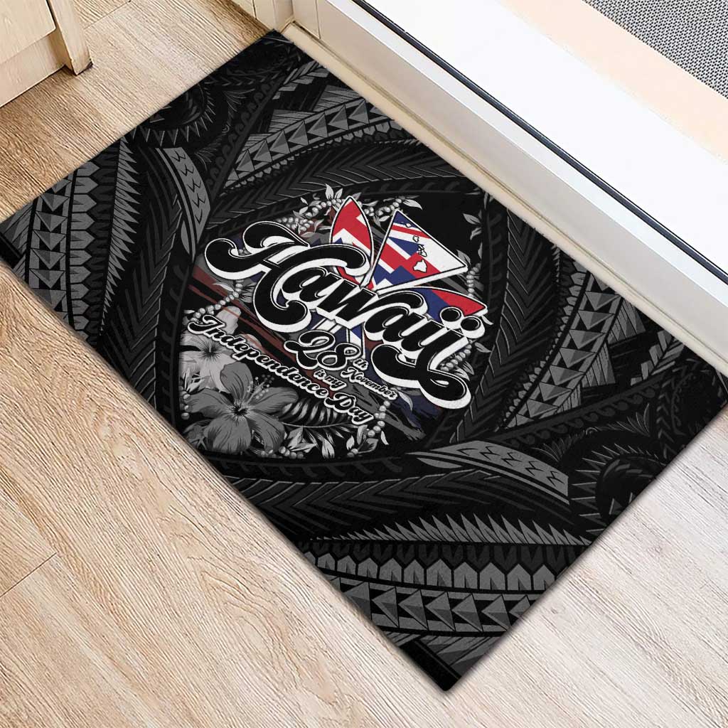Hawaii November 28th Rubber Doormat Kanaka Maoli Tribal Pattern - Polynesian Pride