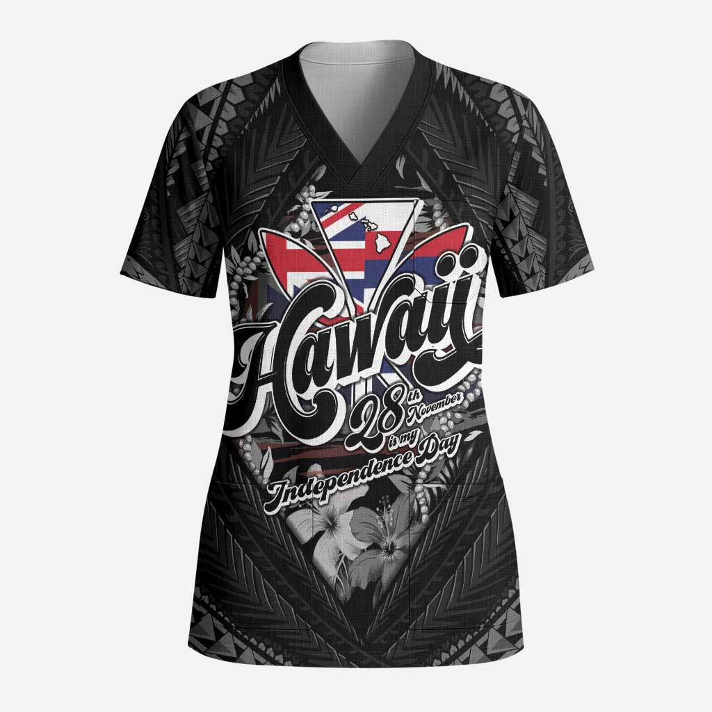 Hawaii November 28th Scrub Top Kanaka Maoli Tribal Pattern - Polynesian Pride