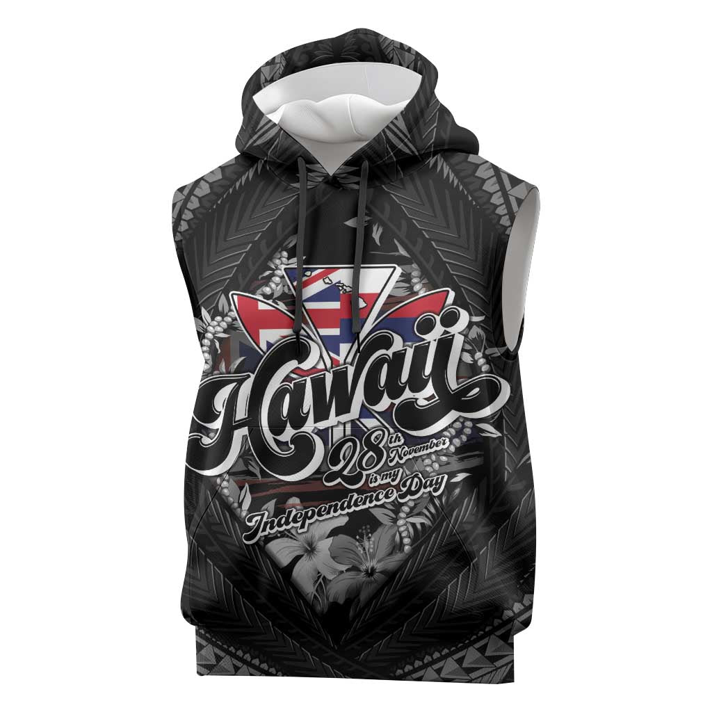 Hawaii November 28th Sleeveless Hoodie Kanaka Maoli Tribal Pattern - Polynesian Pride