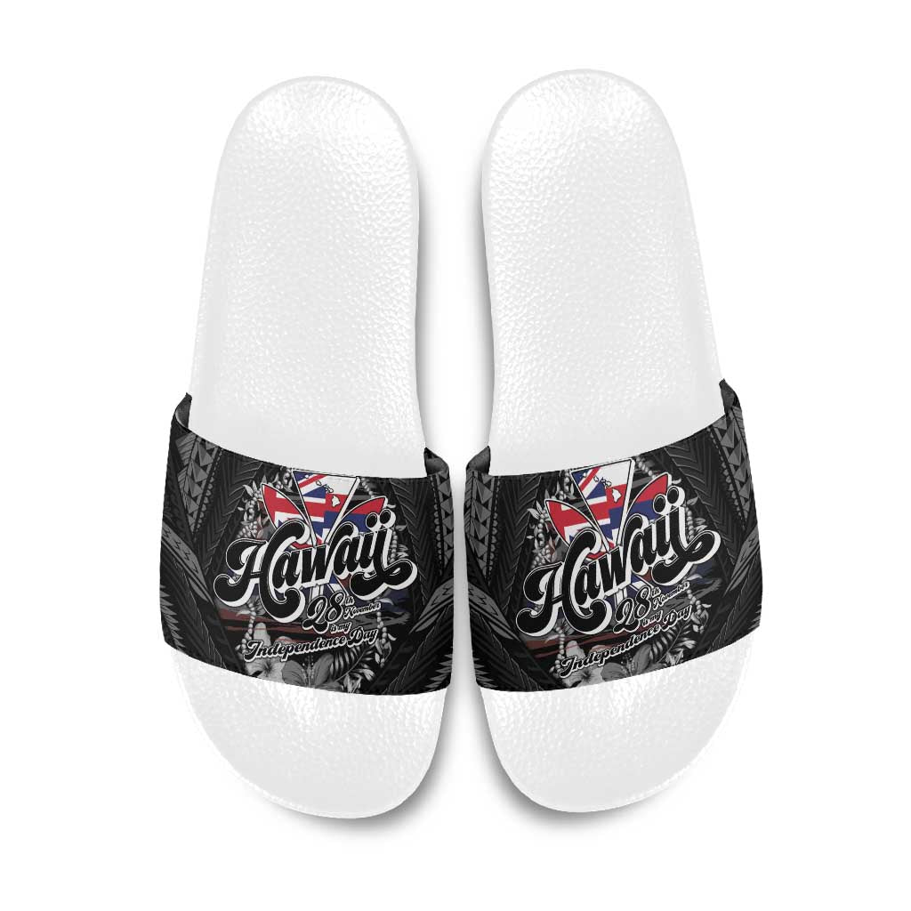 Hawaii November 28th Slide Sandals Kanaka Maoli Tribal Pattern - Polynesian Pride