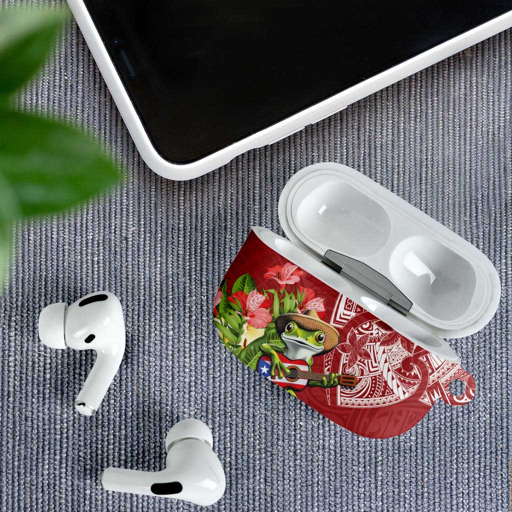Puerto Rico Coqui Frog AirPods Case Tropical Flowers Polynesian Style LT05 - Polynesian Pride