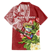 Puerto Rico Coqui Frog Family Matching Short Sleeve Bodycon Dress and Hawaiian Shirt Tropical Flowers Polynesian Style LT05 - Polynesian Pride