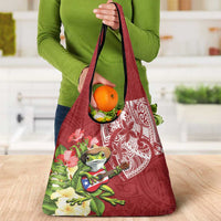 Puerto Rico Coqui Frog Grocery Bag Tropical Flowers Polynesian Style LT05 - Polynesian Pride