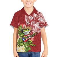 Puerto Rico Coqui Frog Hawaiian Shirt Tropical Flowers Polynesian Style - Polynesian Pride