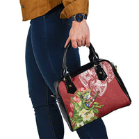 Puerto Rico Coqui Frog Shoulder Handbag Tropical Flowers Polynesian Style LT05 - Polynesian Pride